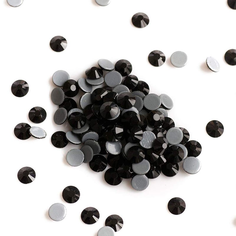 Dowarm Hotfix Crystal Rhinestones, Hot Fix Crystals for Crafts Clothes, Flatback Glass Crystal for Decoration, Round Gems (Jet Black, SS30 288PCS) - Image 2